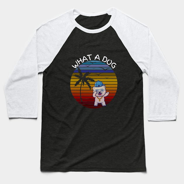 What a dog-Vintage Retro Style Baseball T-Shirt by Mr.Dom store